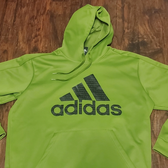 Adidas Green Hoodie Mens Size XL 100% Polyester - Picture 2 of 10